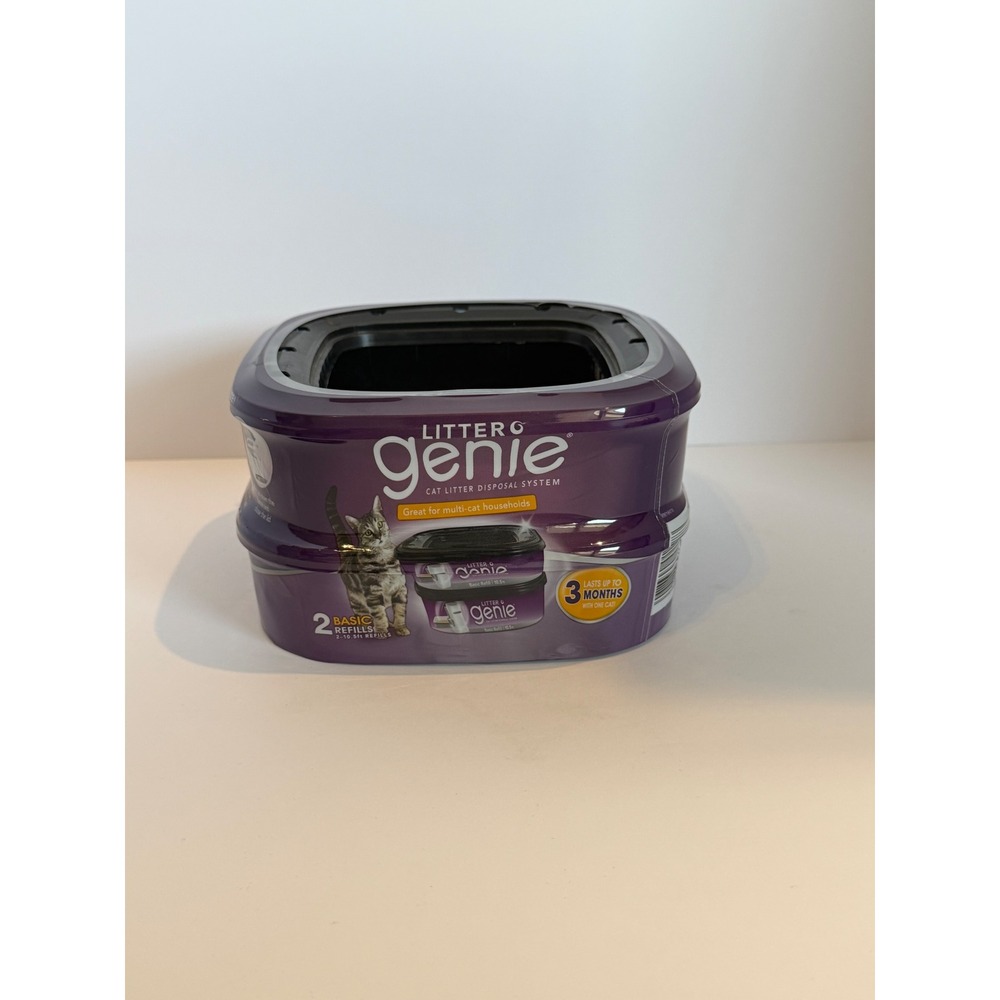 Litter Genie Basic Refills 2 Pack Cat Litter Disposal System Odor Control Square